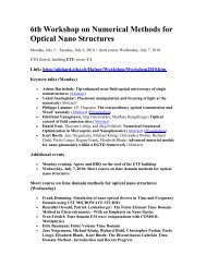 6th Workshop on Numerical Methods for Optical Nano Structures