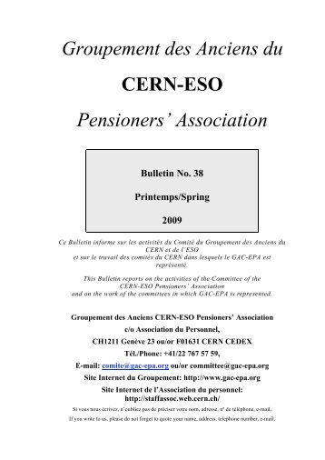 Groupement des Anciens du CERN-ESO Pensioners ... - GAC-EPA