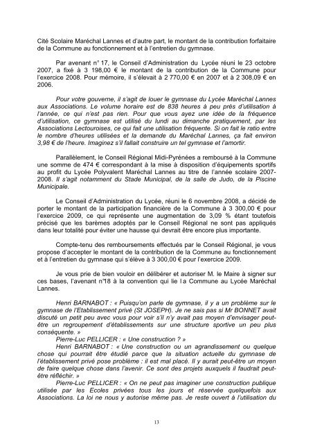 Compte-rendu du CM du 23.12.08 - Lectoure