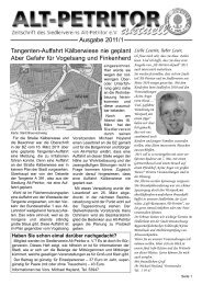 Ausgabe 2011/1 Tangenten-Auffahrt Kälberwiese nie geplant Aber ...