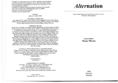 Shane Moran - Alternation Journal