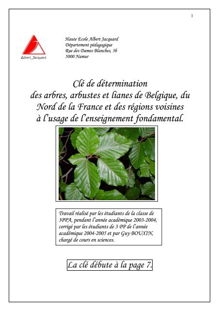Cle De Determination Des Arbres Arbustes Et Lianes De Belgique Du