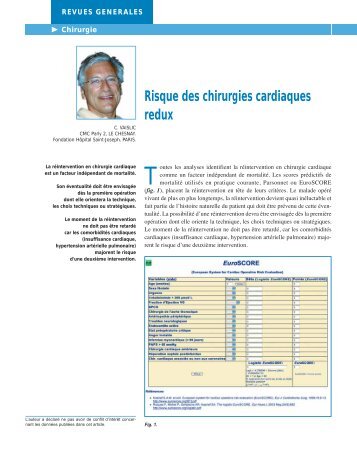 Risque des chirurgies cardiaques redux - Dr Claude Vaislic