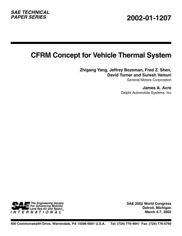 2002-01-1207 CFRM Concept for Vehicle Thermal System - Delphi