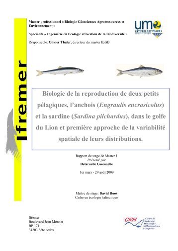 Biologie de la reproduction de deux petits pélagiques, l'anchois ...