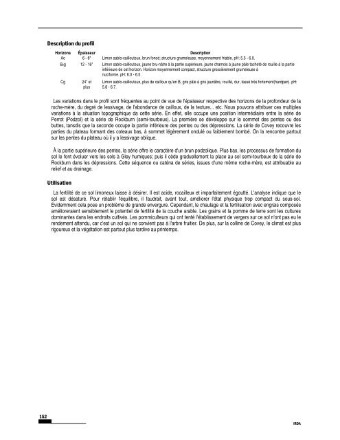 Étude pédologique du comté de Huntingdon et Beauharnois - IRDA