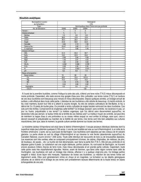 Étude pédologique du comté de Huntingdon et Beauharnois - IRDA