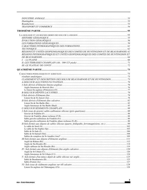 Étude pédologique du comté de Huntingdon et Beauharnois - IRDA