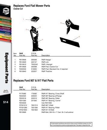 Ford 907 flail mower parts list #9