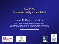 Is homosexuality a paraphilia? - University of Toronto