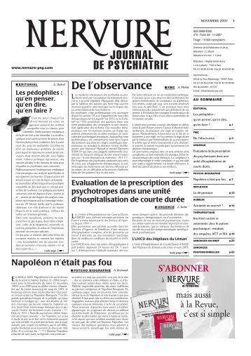 Novembre - Nervure Journal de Psychiatrie