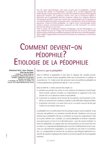 COMMENT DEVIENT -ON PÉDOPHILE? ETIOLOGIE DE ... - Neuron