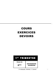 COURS EXERCICES DEVOIRS - Cours Legendre