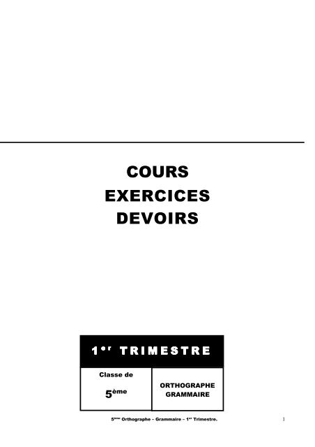 COURS EXERCICES DEVOIRS - Cours Legendre