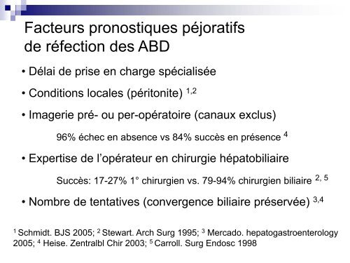 Indications et résultats des hépatectomies pour plaie biliaire