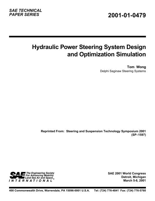 Hydraulic Power Steering System Design and Optimization ... - Delphi