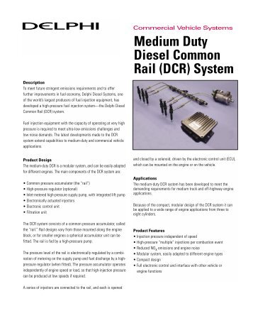 Medium Duty Diesel Common Rail (DCR) System - Delphi