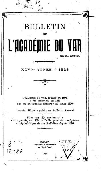 1928 - Académie du Var