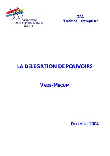 LA DELEGATION DE POUVOIRS - SSA Ingénierie Conseil Formation