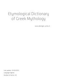 Etymological Dictionary of Greek Mythology - Dizionario etimologico ...