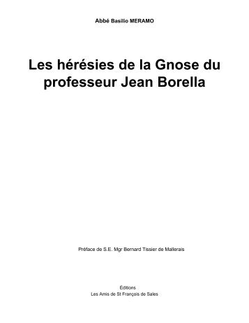 Les hérésies de la Gnose du professeur Jean Borella