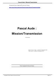 Pascal Aude : Mission/Transmission - Frères Capucins Province de ...