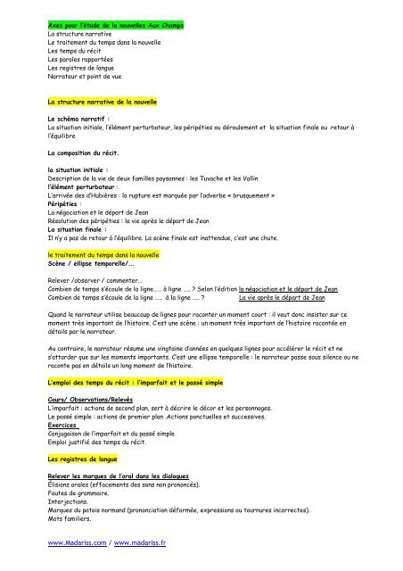Aux Champs de Maupassant ( en ligne)  Madariss