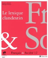 Le lexique clandestin - Français & Société 12 - Langue française