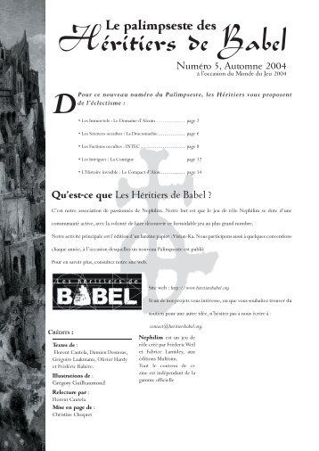 Palimpseste n°5 - Les Héritiers de Babel