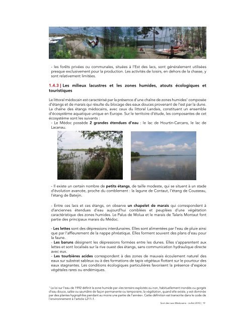 Etat de l'environnement des lacs Médocains - Mairie de Lacanau