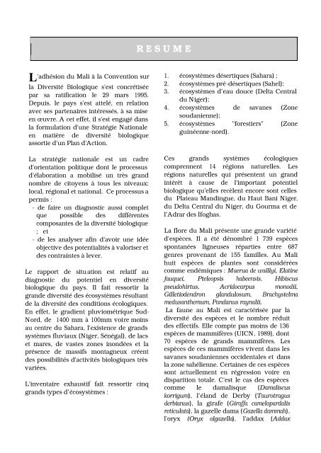 Mali - Convention on Biological Diversity