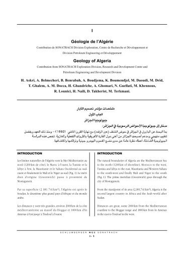 I Géologie de l'Algérie Geology of Algeria