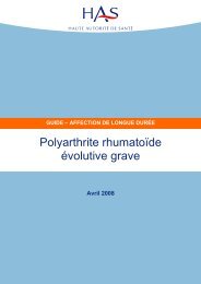 Polyarthrite rhumatoïde évolutive grave - Haute Autorité de Santé