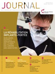 Février / mars 2012 - Volume 49 No 1 - Ordre des dentistes du Québec