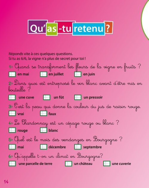 Cahier de la vigne CE - Découvre ta Bourgogne