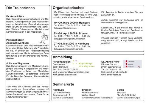 Unser Konzept Mediatives Kommunikationstraining ... - Spendwerk