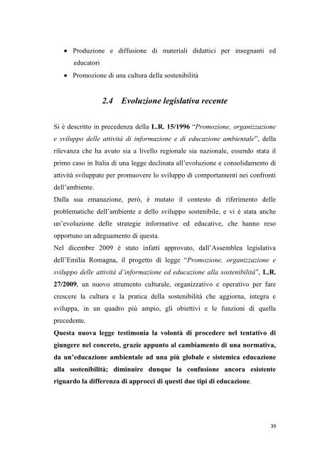 Tesi di laurea - Ambiente - Regione Emilia-Romagna