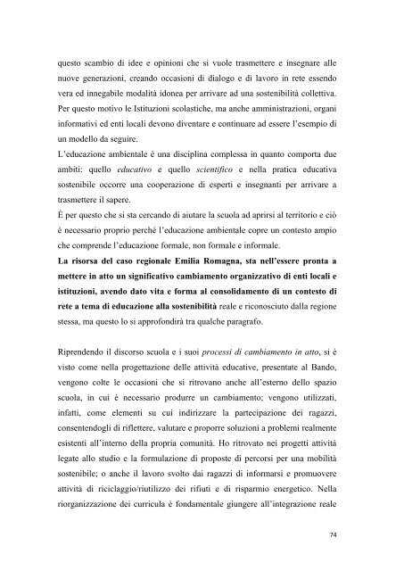 Tesi di laurea - Ambiente - Regione Emilia-Romagna