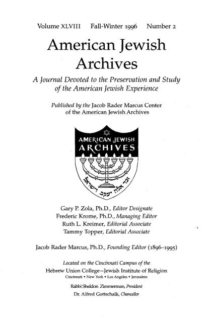 Review - American Jewish Archives