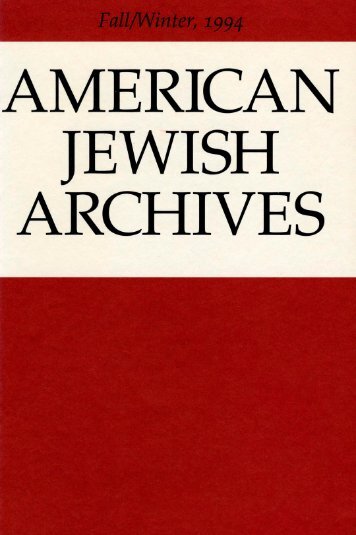 Contents - American Jewish Archives