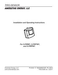 Piro Sensor Installation and operating manual - AmeriStar Energy