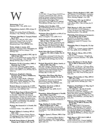 W | The Concise Dictionary of American Jewish Biography