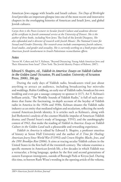 The American Jewish Archives Journal, Volume LXI 2009, Number 1