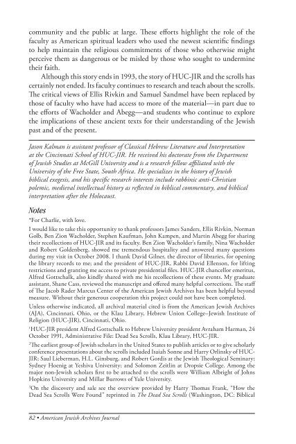 The American Jewish Archives Journal, Volume LXI 2009, Number 1