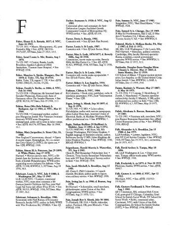 F | The Concise Dictionary of American Jewish Biography