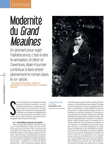 Modernité du Grand Meaulnes », par Marie-Hélène Boblet - Cndp