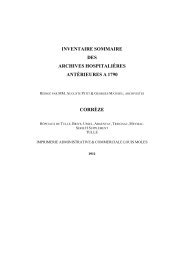 Inventaire sommaire des archives hospitalières antérieures à 1790