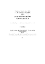 Inventaire sommaire des archives hospitalières antérieures à 1790