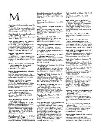 M | The Concise Dictionary of American Jewish Biography