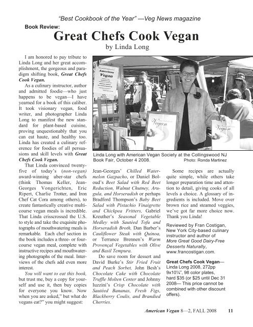 Volume 8 Number 2 FALL 2008 - American Vegan Society